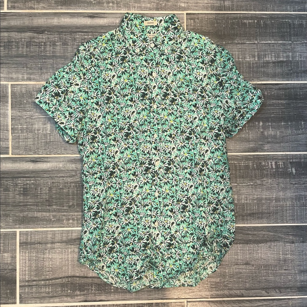 J. Crew Linen Flower Print Shirt in Men's XS